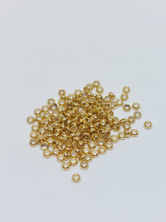 Goude knijpkralen 2mm