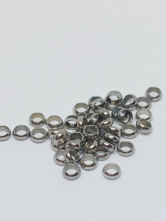 Silver crimp beads 4mm