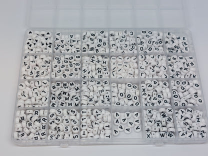 Letter beads white