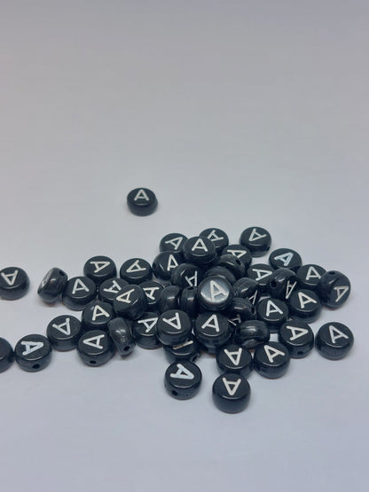 Letter beads black