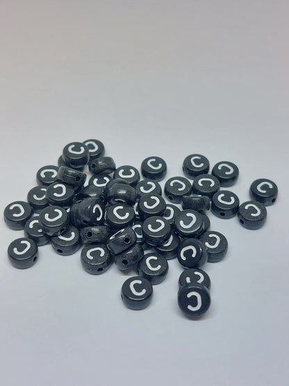 Letter beads black