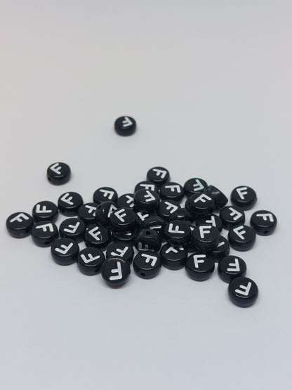 Letter beads black