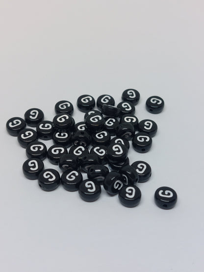 Letter beads black