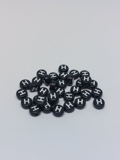 Letter beads black