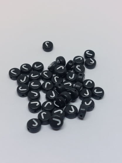 Letter beads black