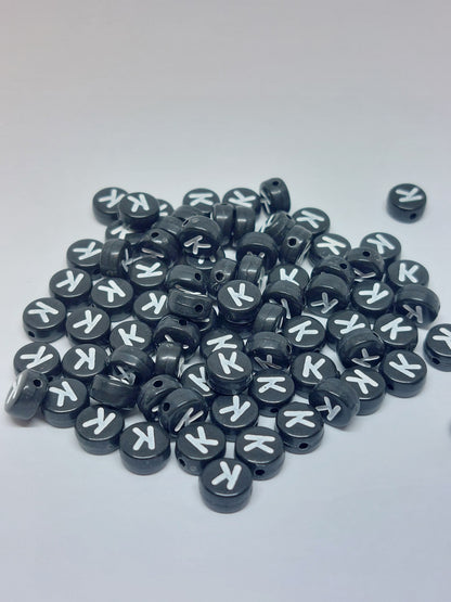 Letter beads black