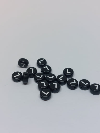 Letter beads black