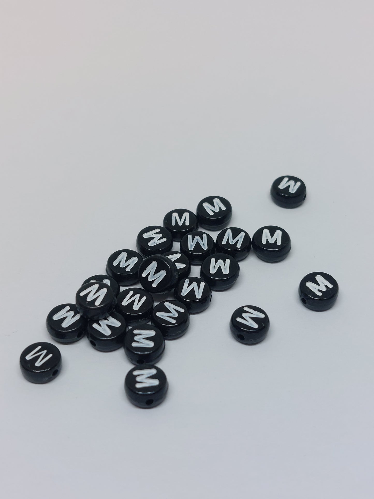 Letter beads black