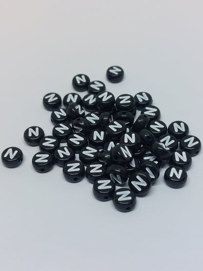 Letter beads black