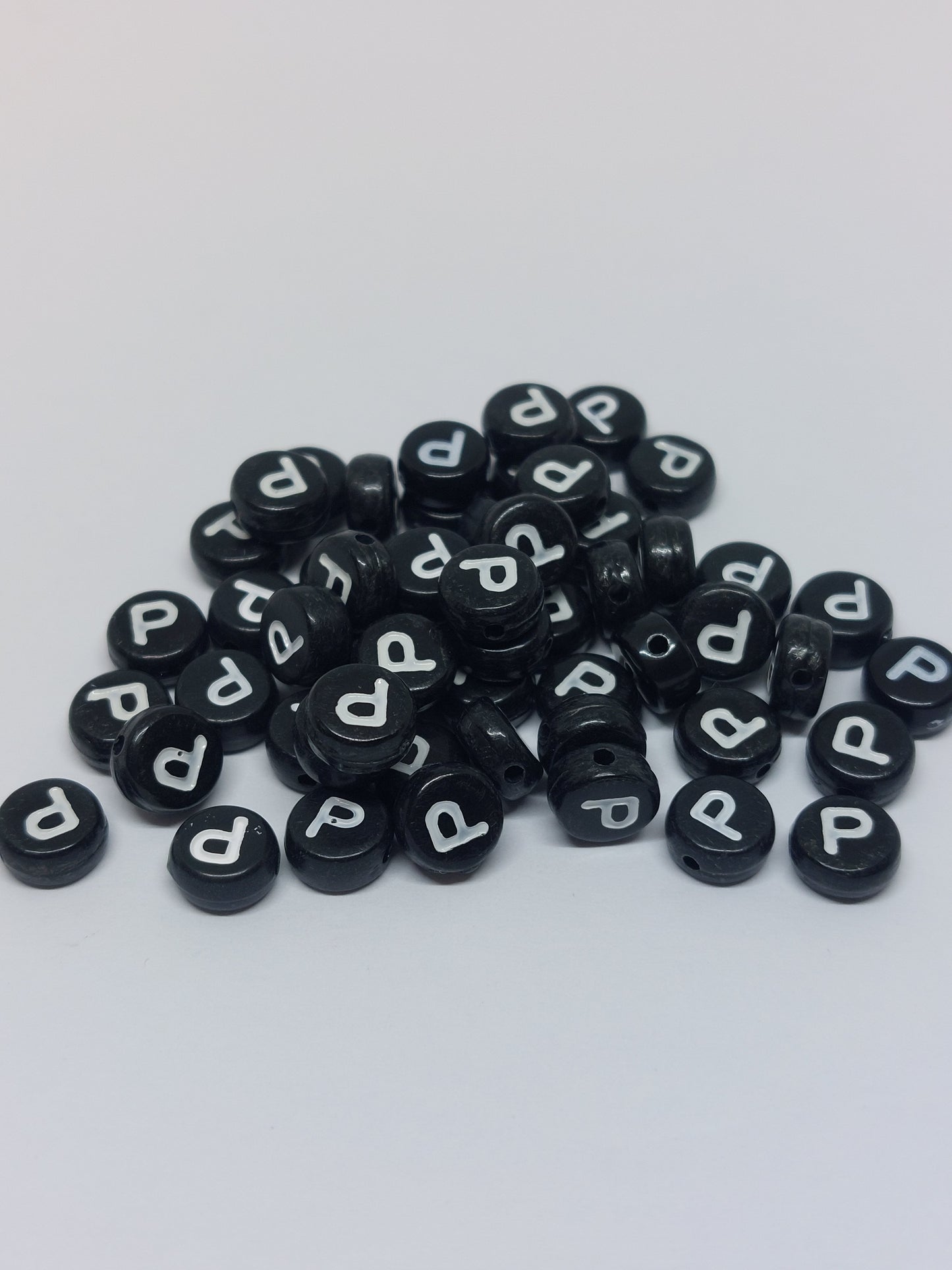 Letter beads black