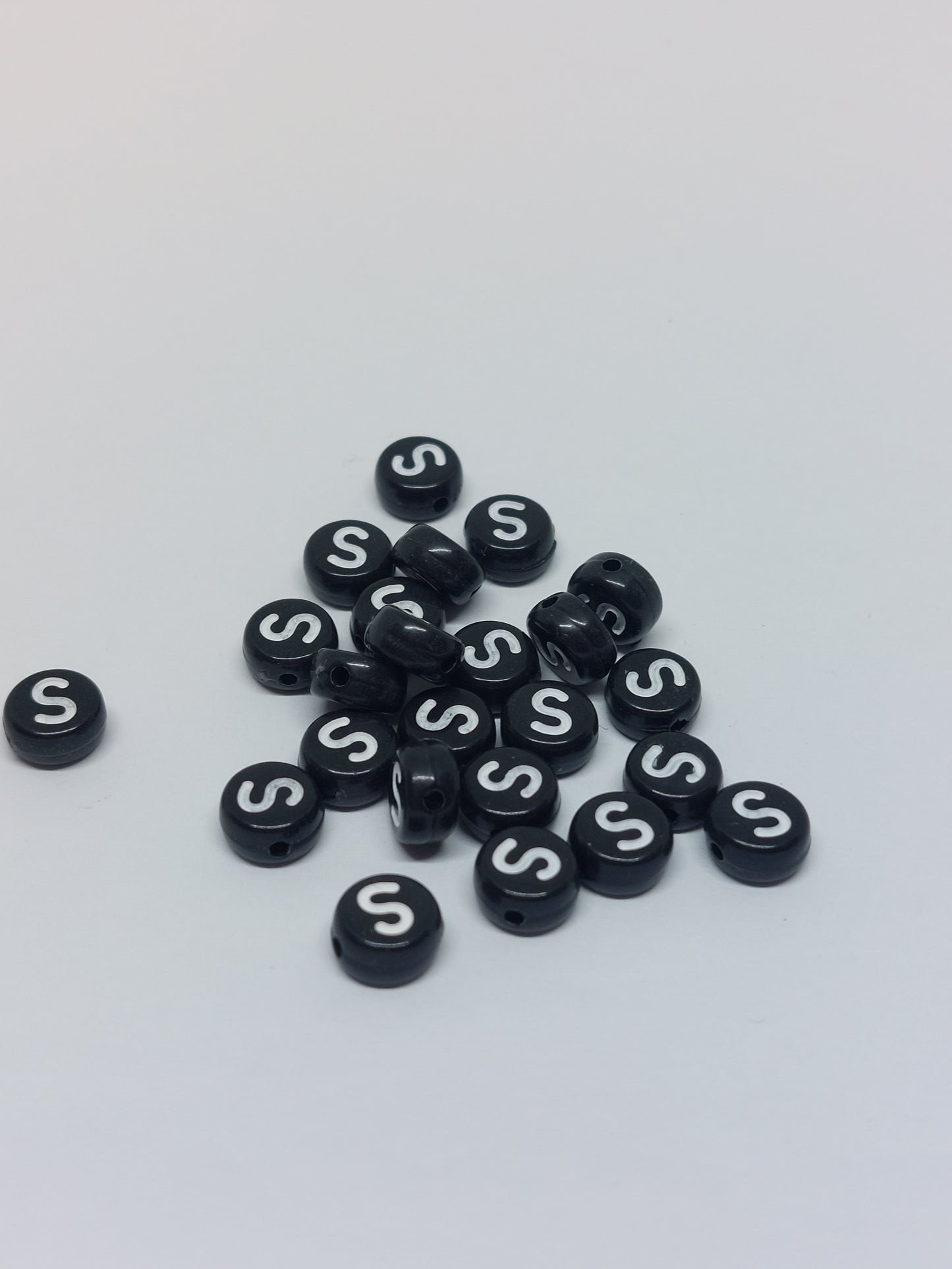 Letter beads black