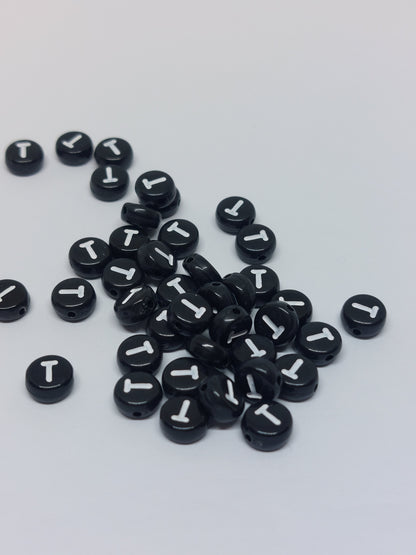 Letter beads black