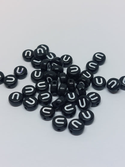 Letter beads black