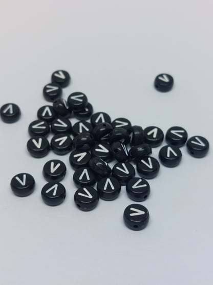 Letter beads black