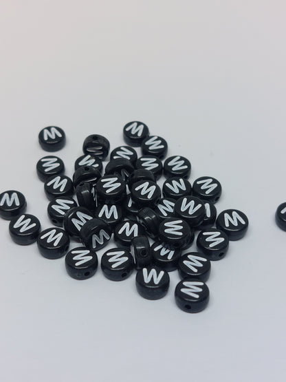 Letter beads black