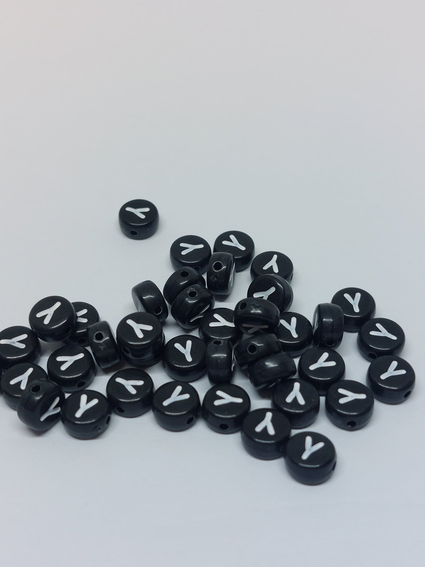 Letter beads black