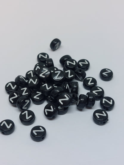 Letter beads black