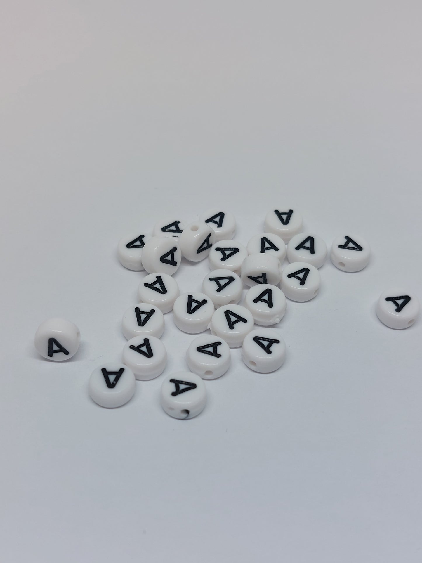 Letter beads white