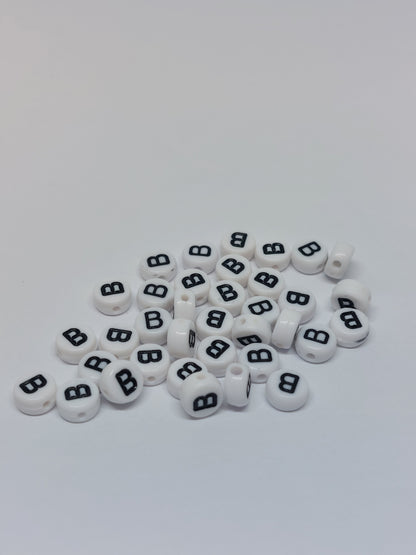 Letter beads white