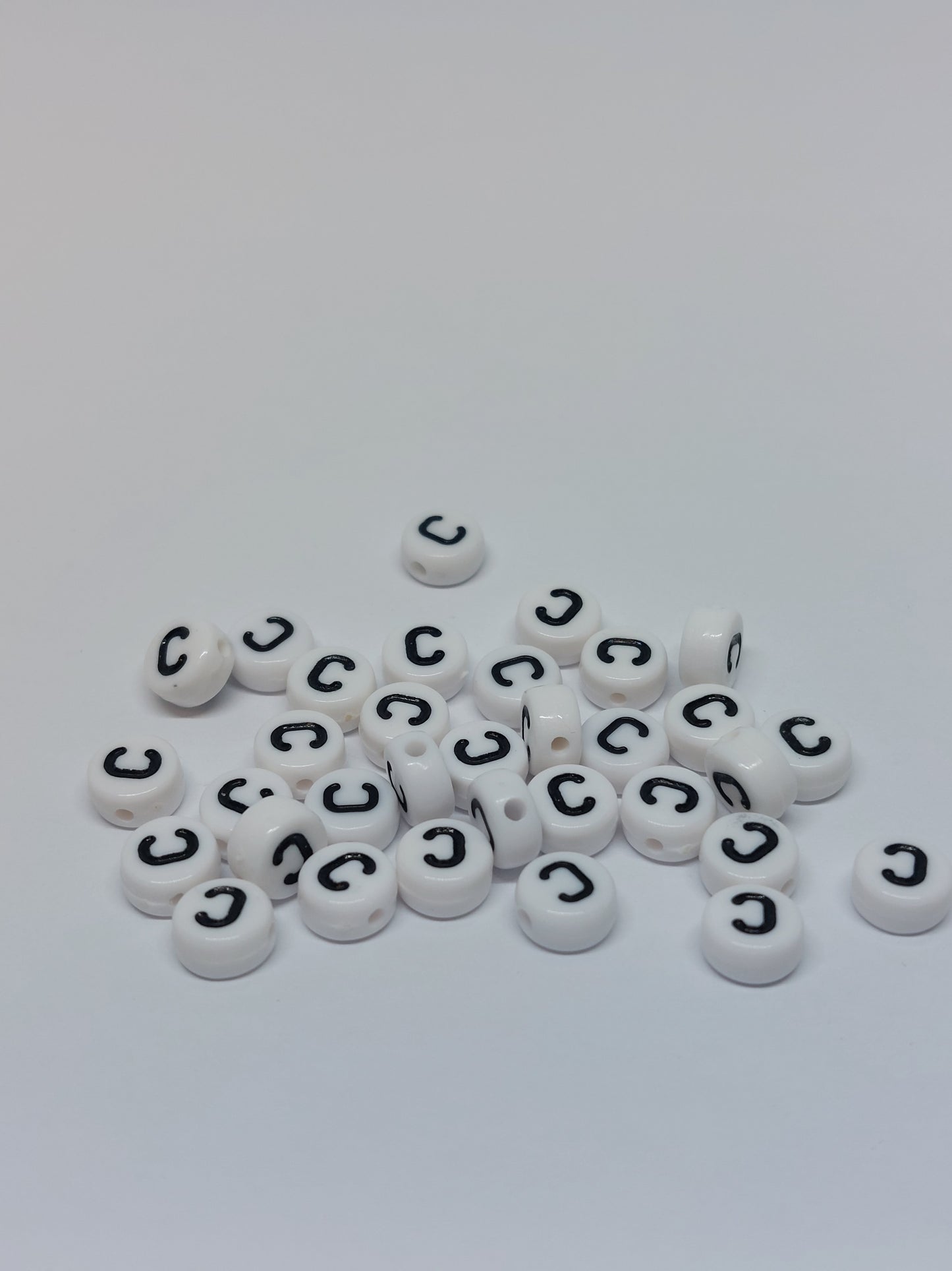 Letter beads white