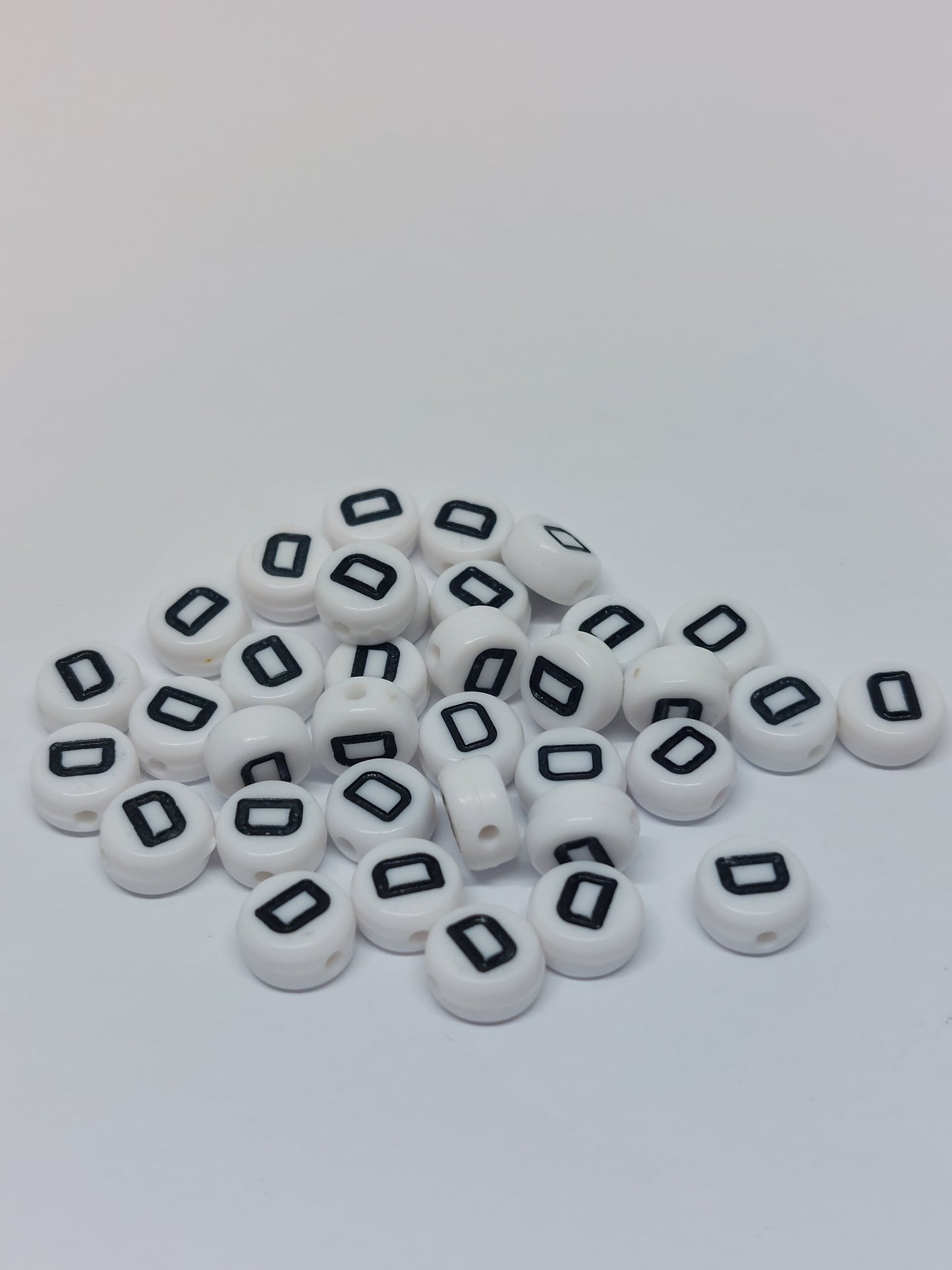 Letter beads white