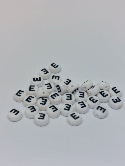 Letter beads white