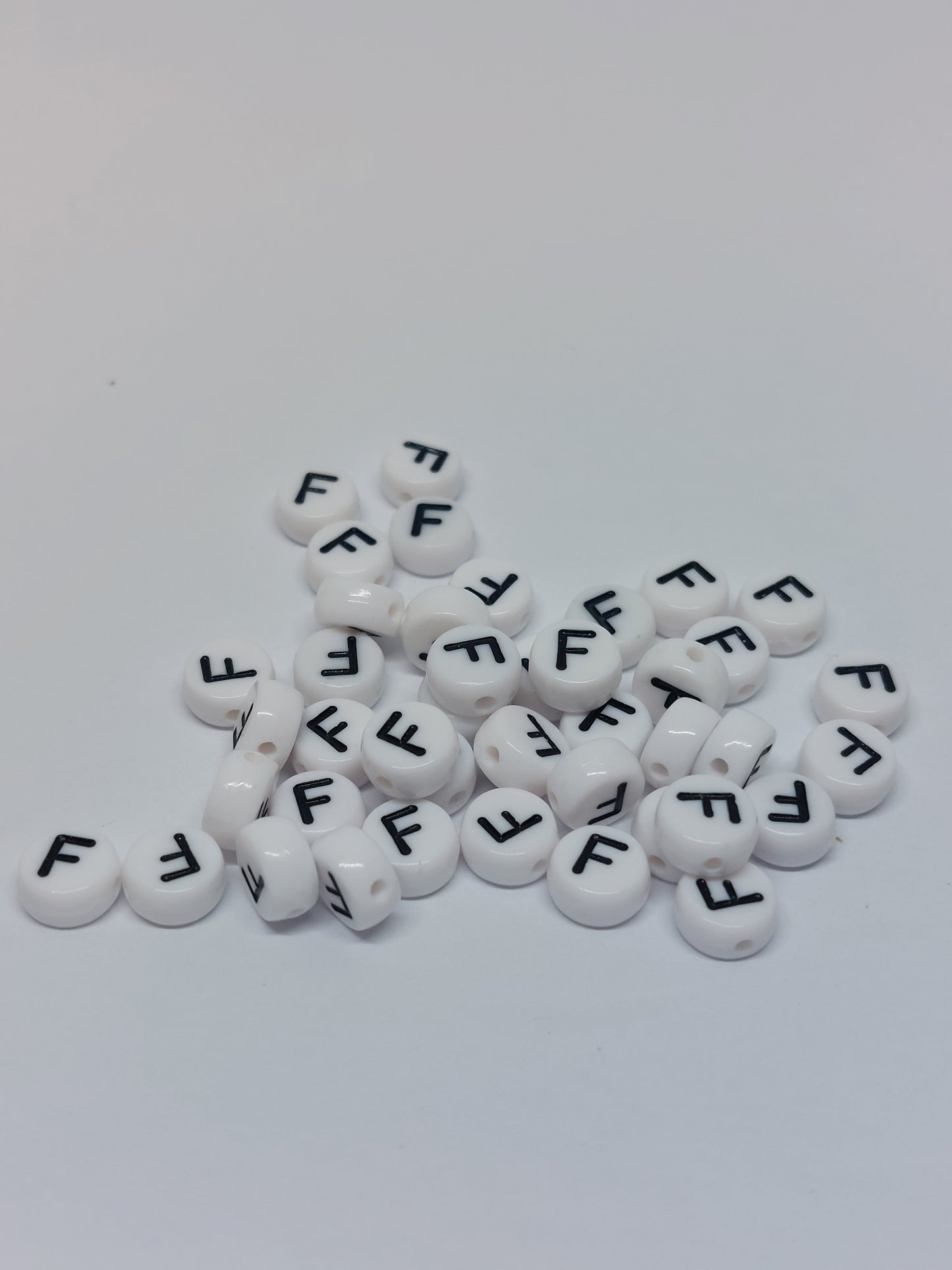 Letter beads white