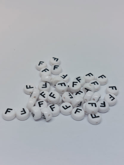 Letter beads white