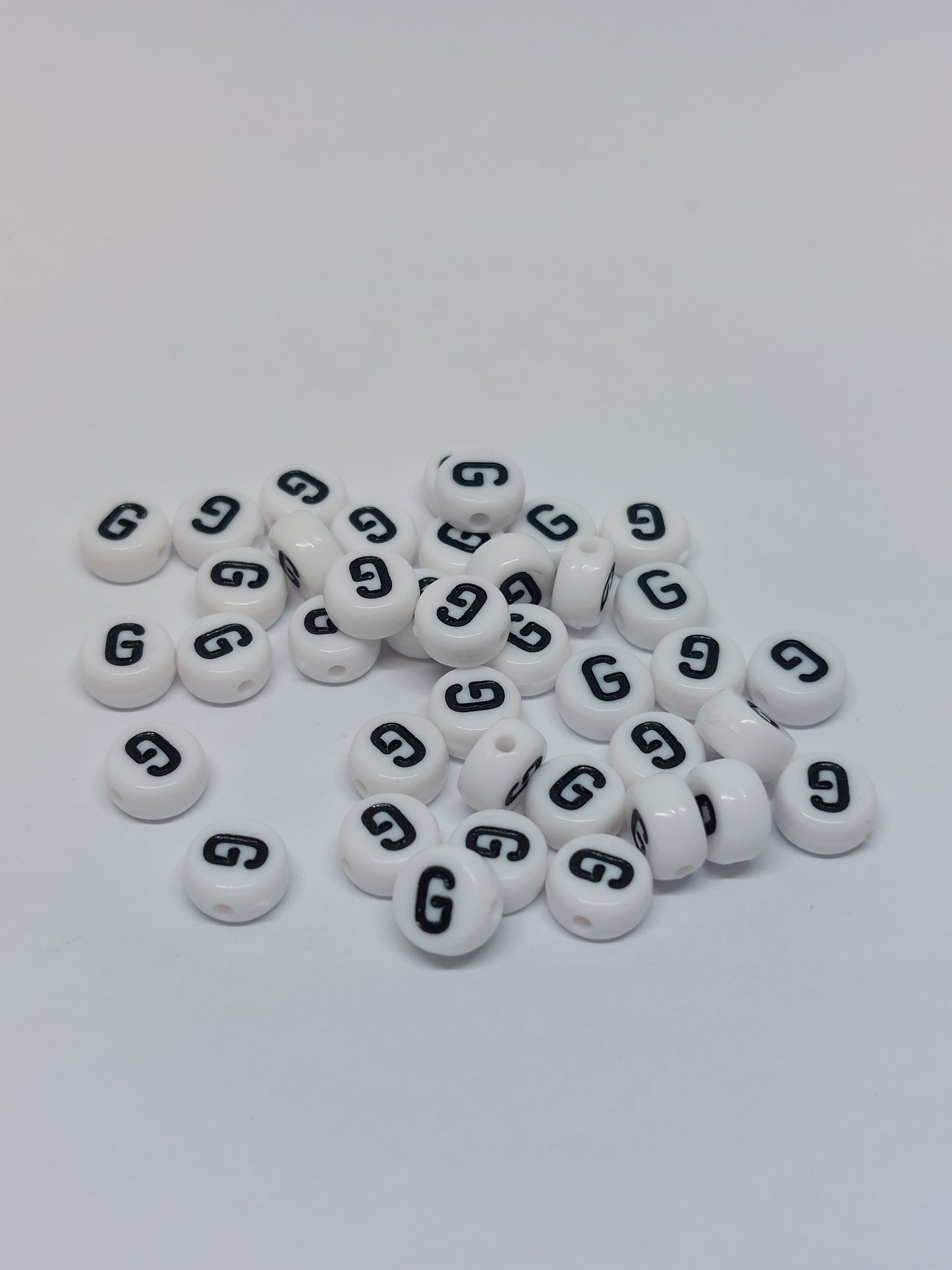 Letter beads white