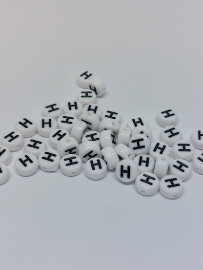 Letter beads white