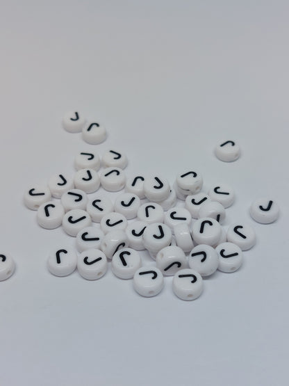 Letter beads white