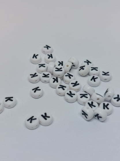 Letter beads white