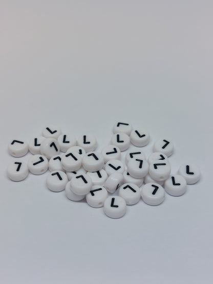 Letter beads white