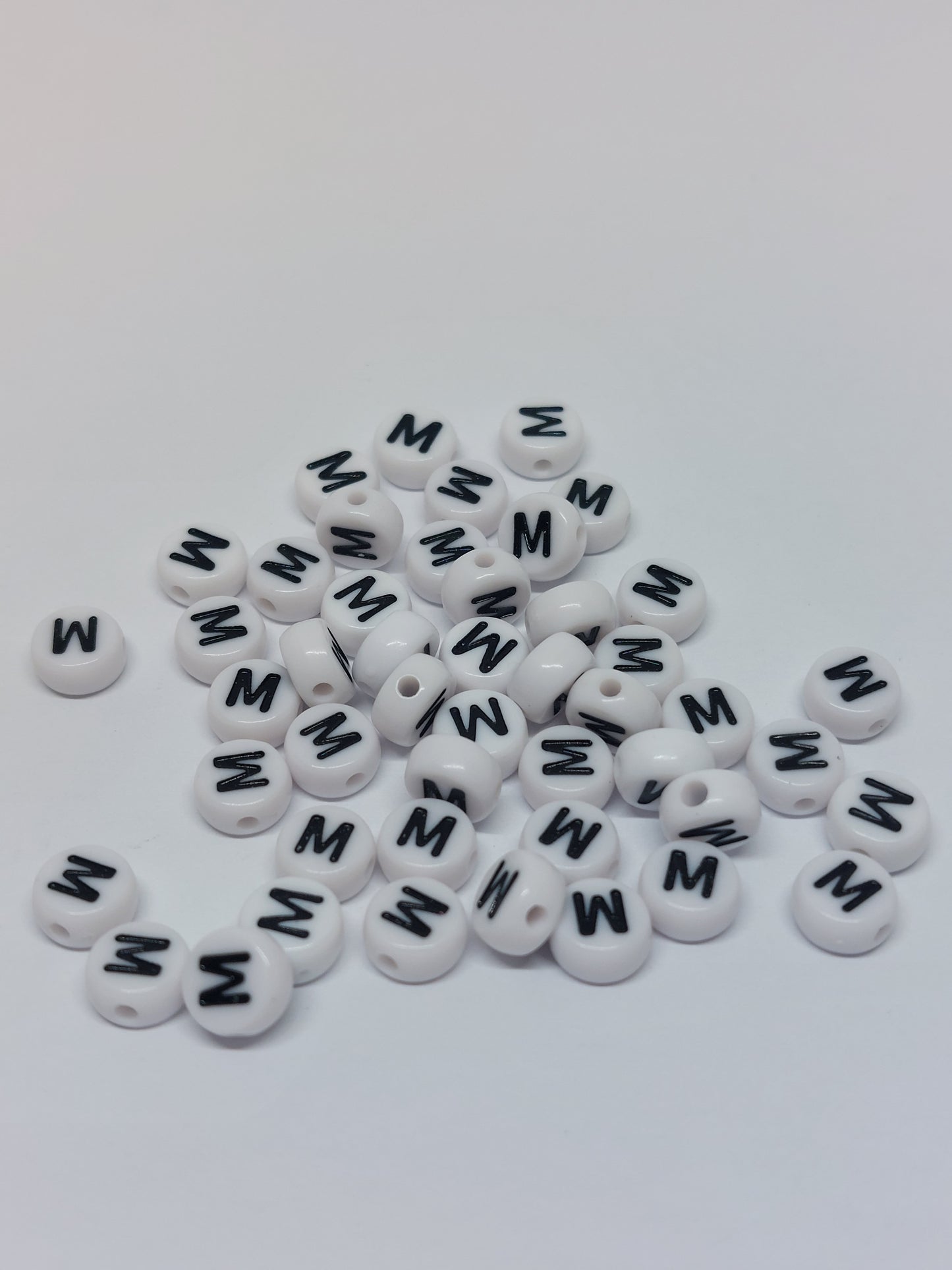 Letter beads white