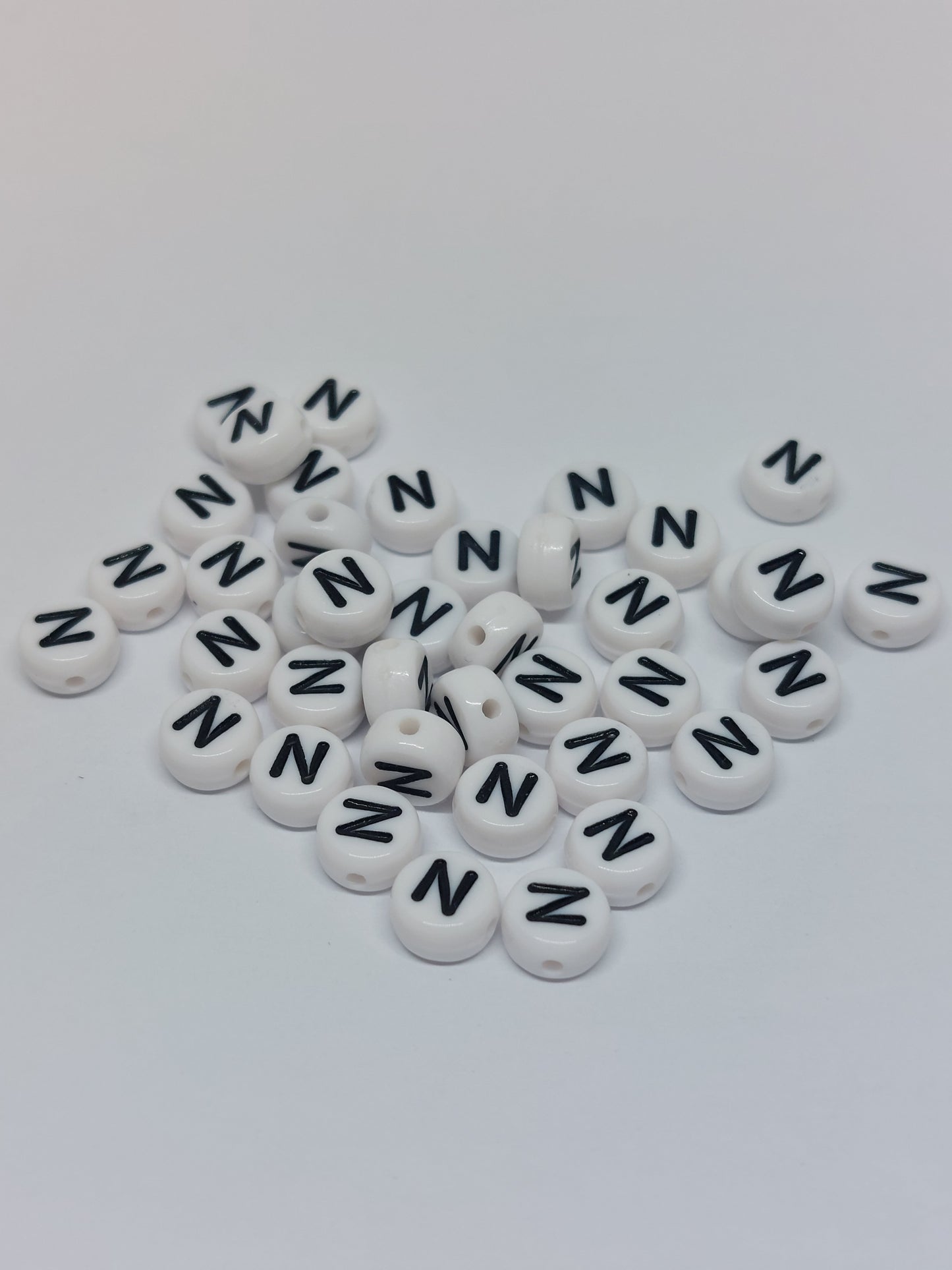 Letter beads white