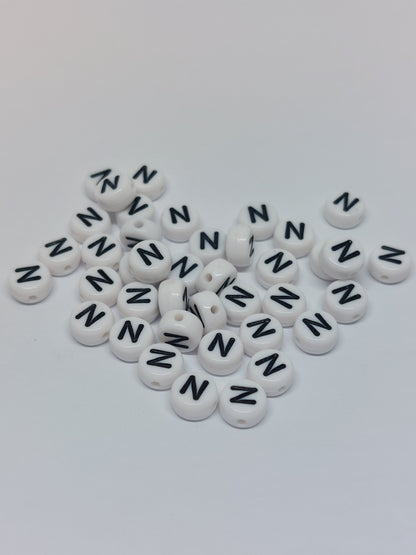 Letter beads white