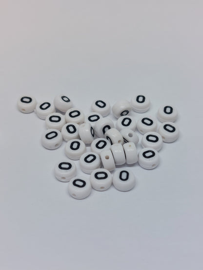 Letter beads white