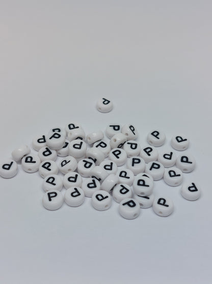 Letter beads white