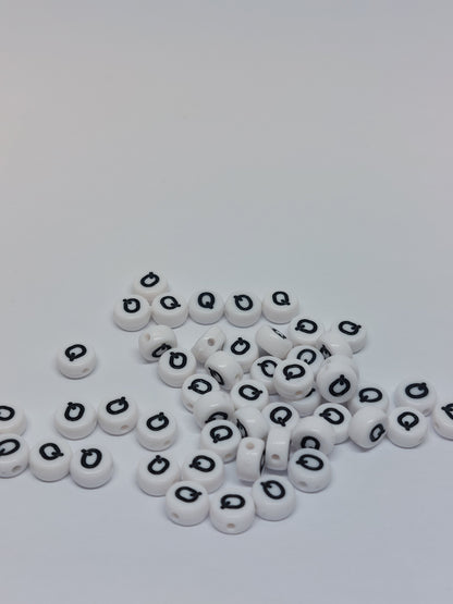 Letter beads white