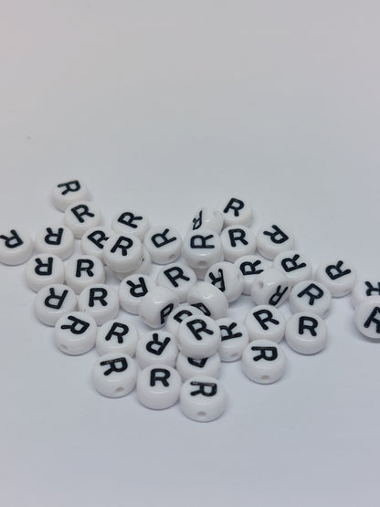 Letter beads white