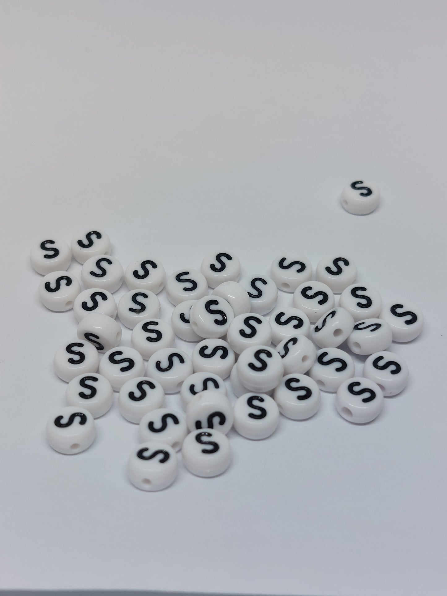 Letter beads white