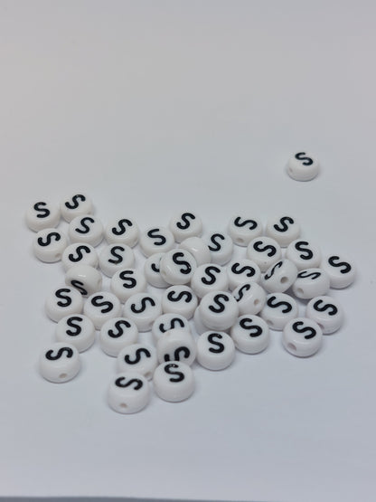 Letter beads white