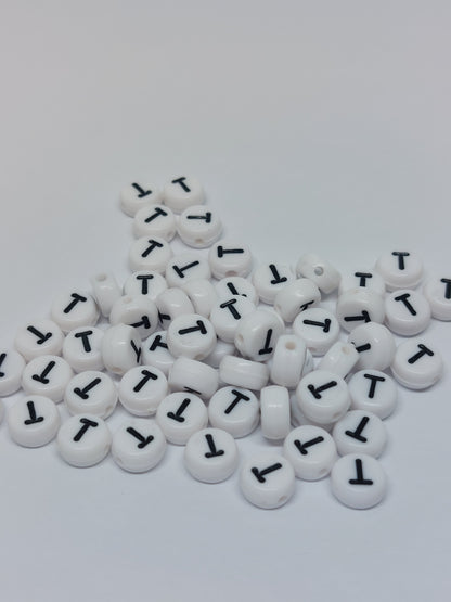 Letter beads white