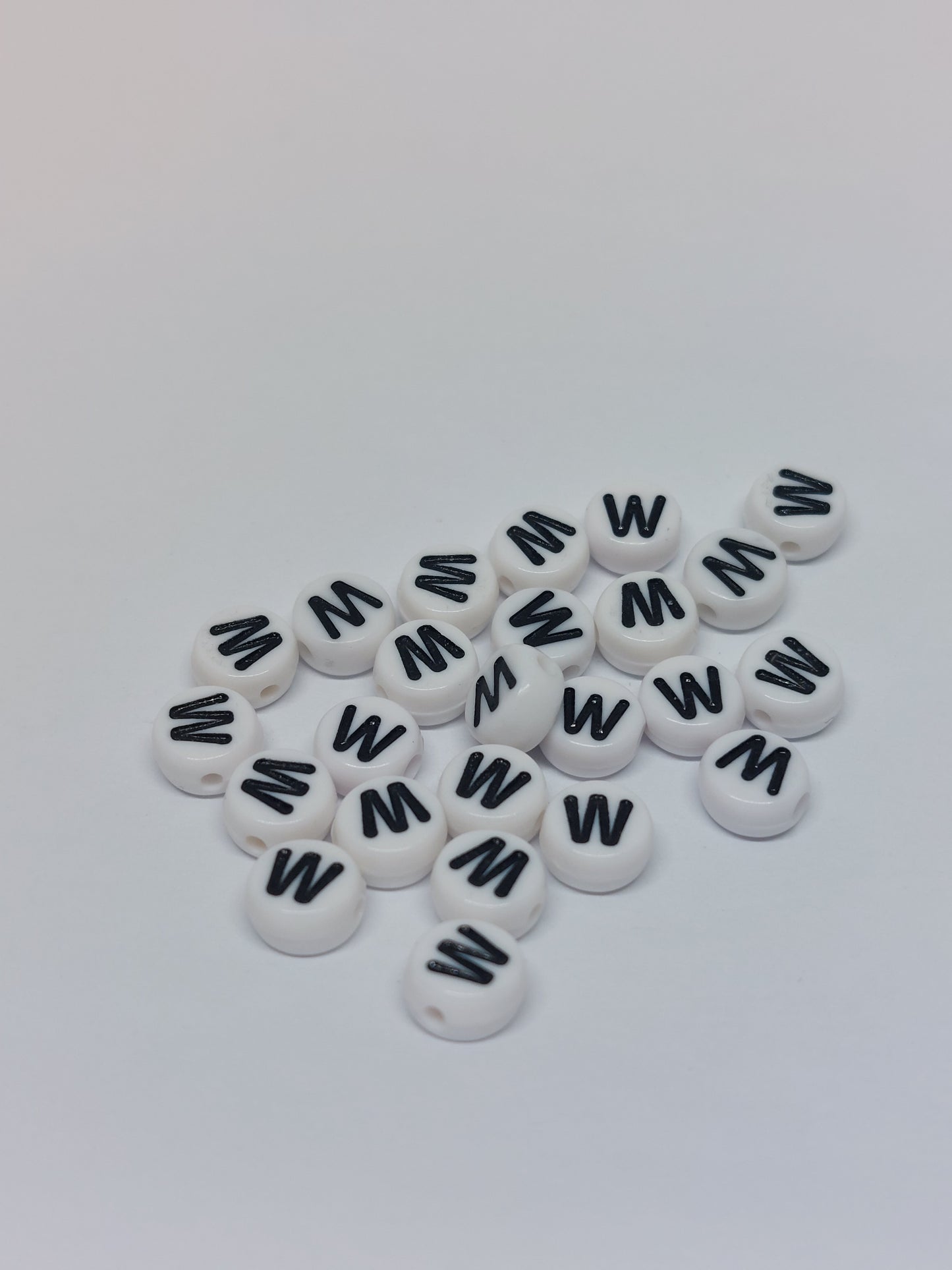 Letter beads white