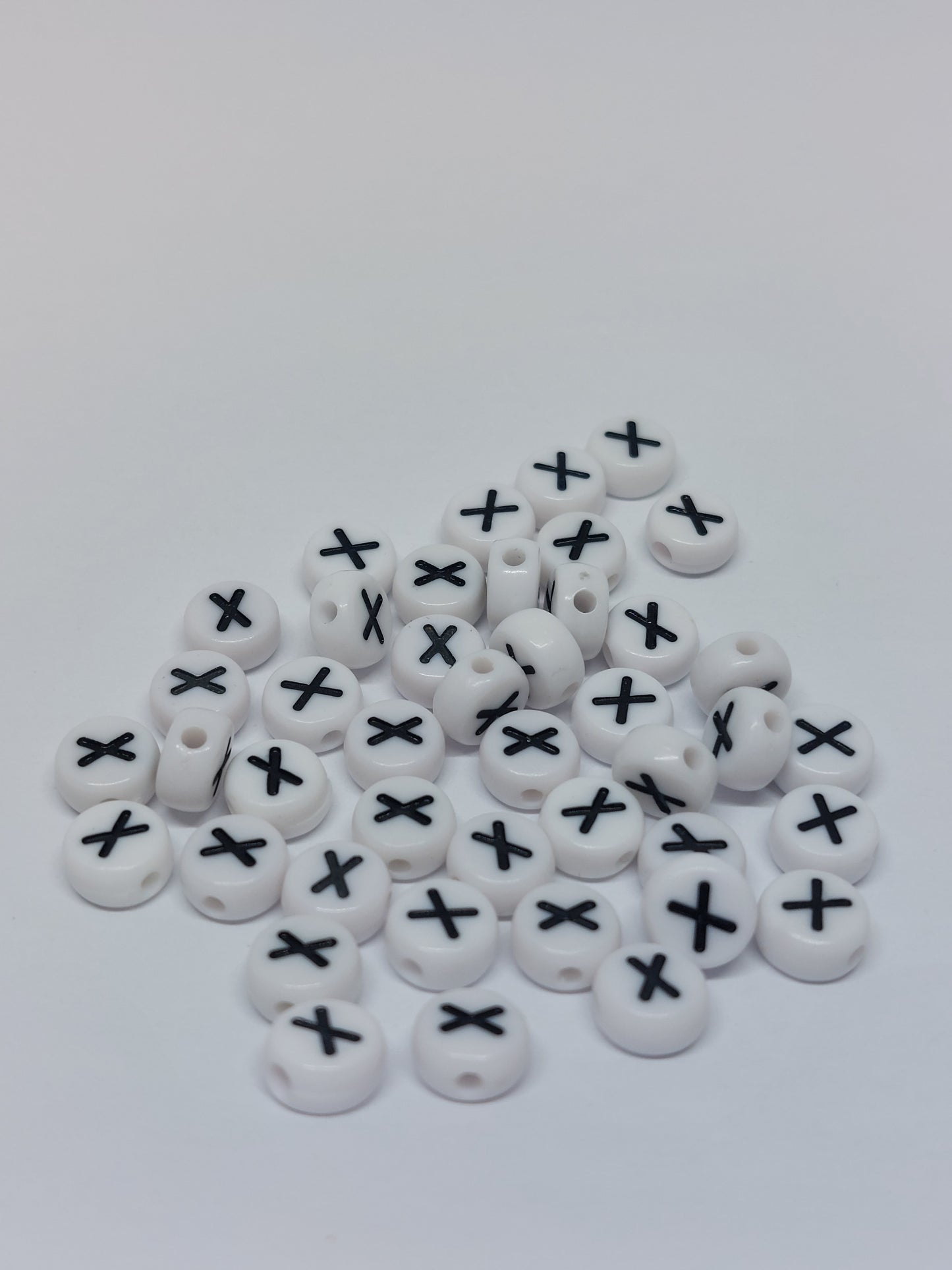 Letter beads white