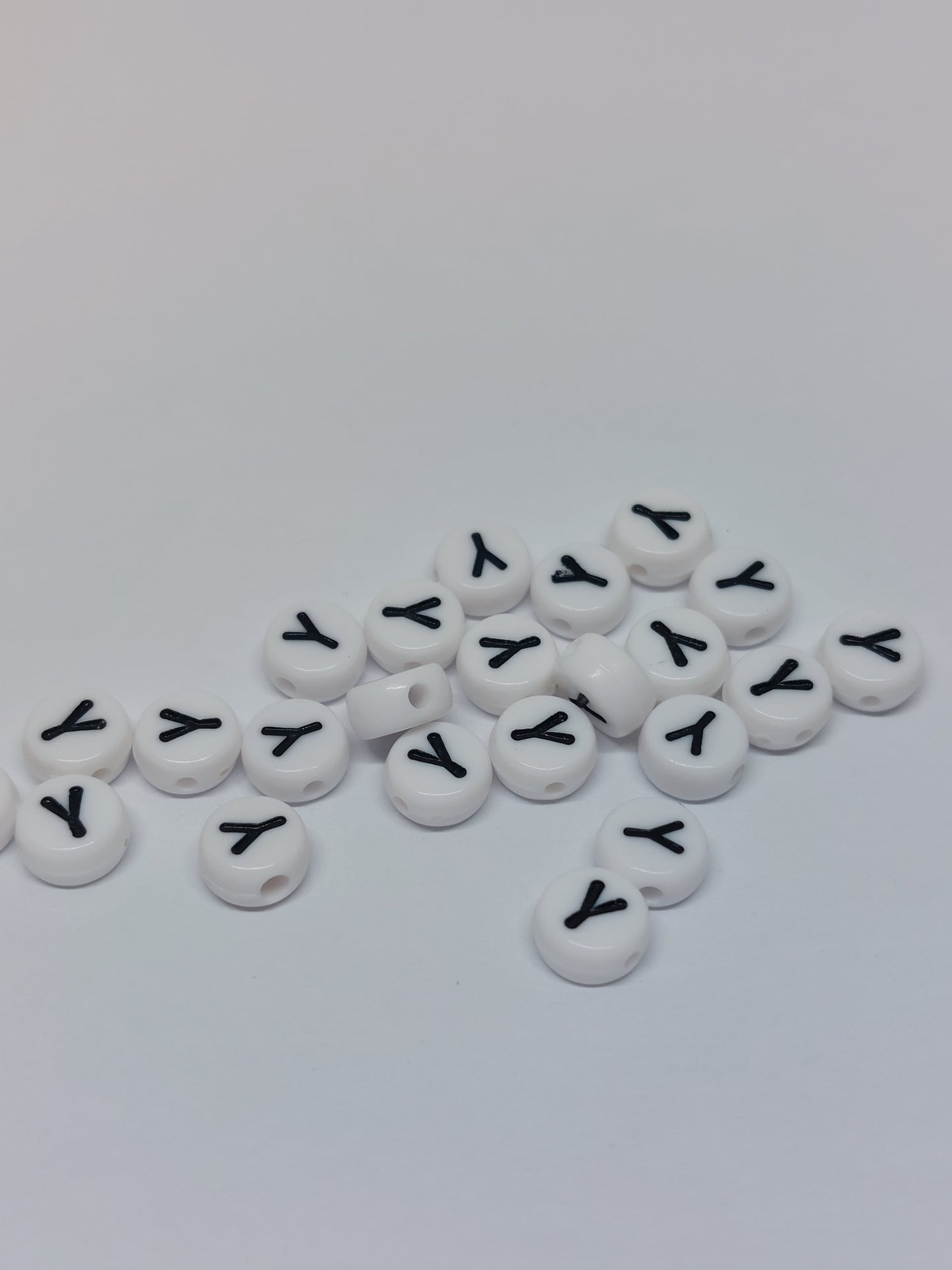 Letter beads white