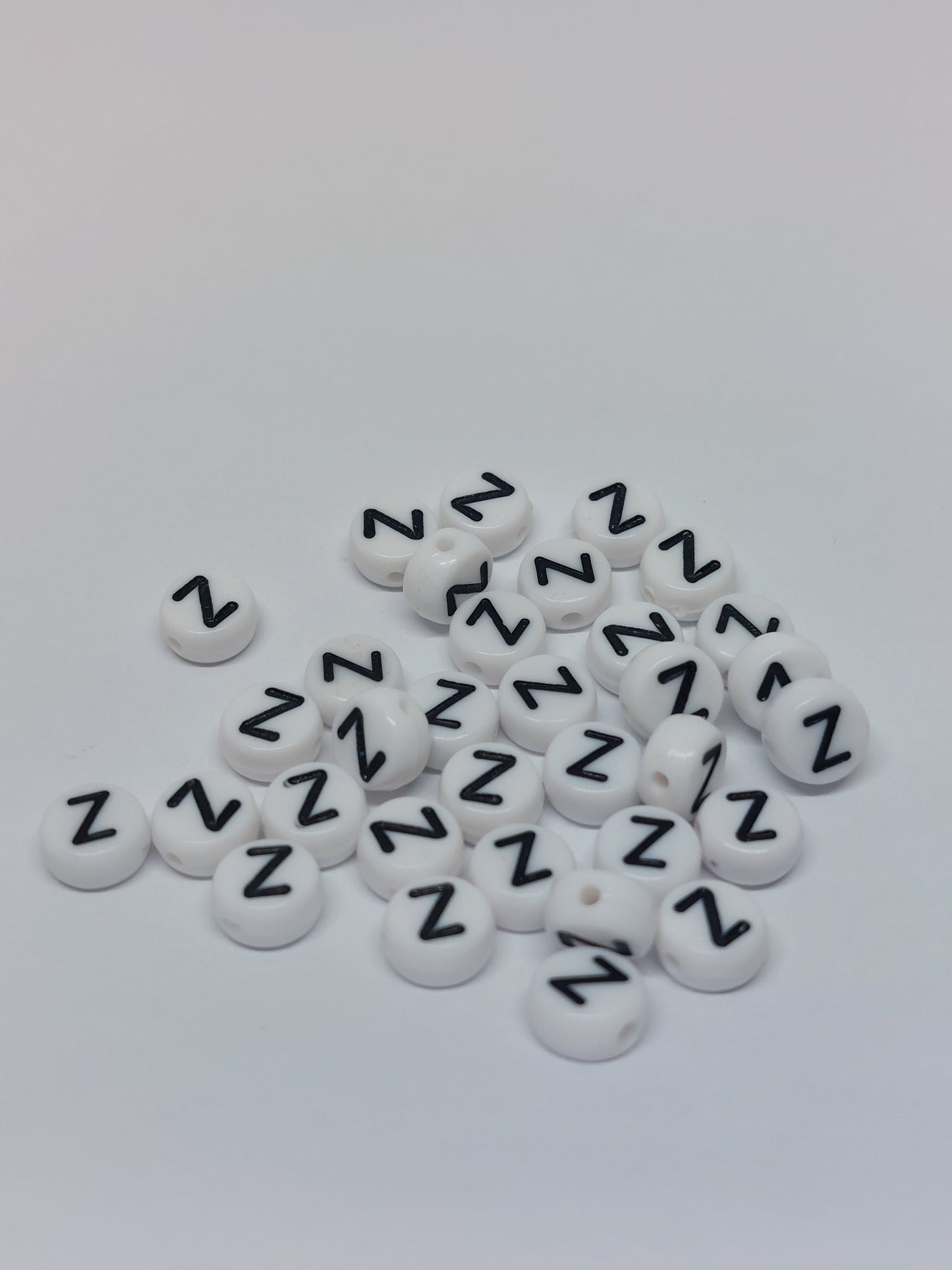 Letter beads white