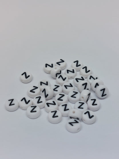 Letter beads white