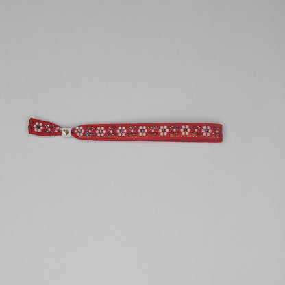 Red flower ribbon strap