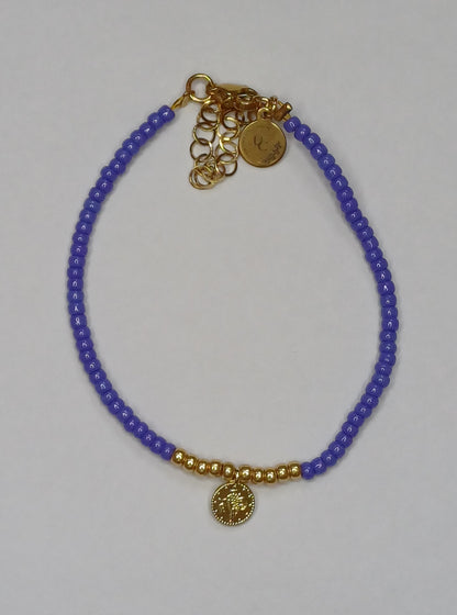 Purple coin bracelet